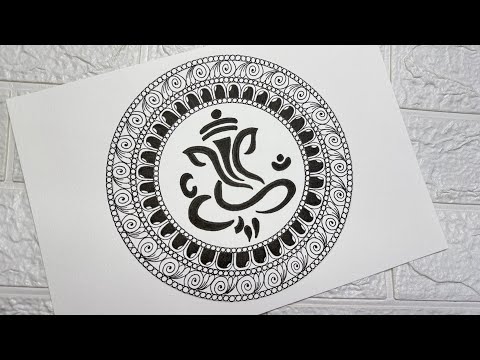 Lord Ganesha Mandala Art | Ganesh Chaturthi Drawing | Step by Step | For Beginners 
