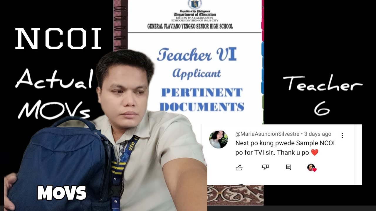 ACTUAL MOVS OF NCOI FOR TEACHER 6 APPLICANTS IN CAREER PROGRESSION RECLASSIFICATION