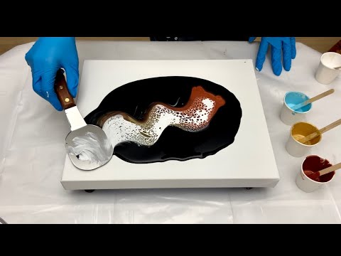 Dancing Wind 🍂 Copper and Icy Blue ❄️ SWIPE TUTORIAL | Acrylic Pouring | Fluid Art