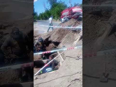 Así fue el rescate del obrero que cayó a un pozo en Albardón