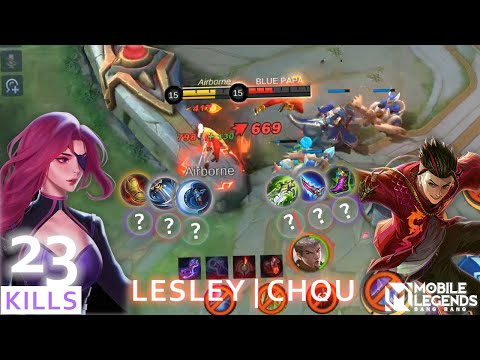 LESEY or CHOU!! LESLEY CRAZY DAMAGE!!! Lesley destroys all enemies - Mobile Legends