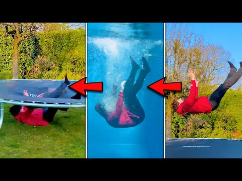 Don't Ever Trust What You See | Jumping On Trampoline Into The Pool