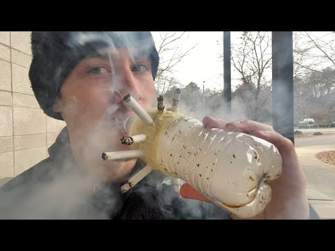 I Smoked 10 Cigarettes out of a Water Bottle at the SAME TIME to Die 10x as Fast