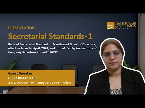 Understanding Secretarial Standards-1 (SS-1) | Expert Insights by CS Jasmeen Kaur