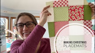 Christmas quilted placemats, Making patchwork Placemats, charm pack pattern, VLOG