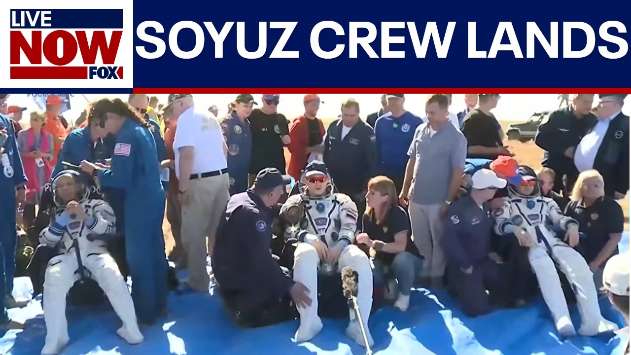 US Russian space crew lands safely after 8 months on International Space Station