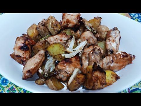 CHICKEN POTATOES in air fryer or oven / chicken wings air fryer barbecue sauce