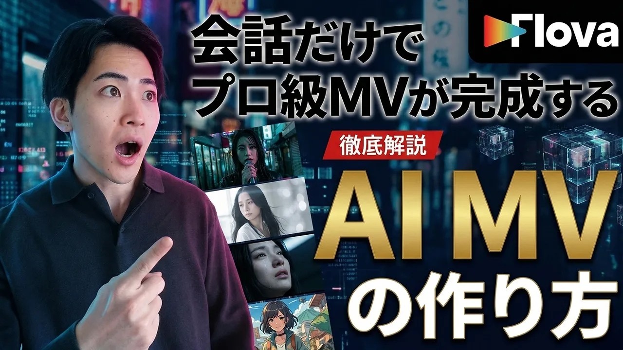 【無料で試せる】AI動画エージェントFlova.aiでリップシンクMVを作ってみた