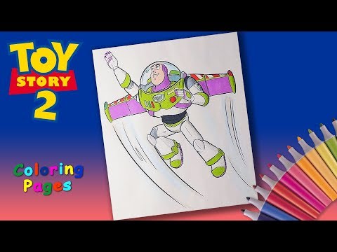 Coloring a flying Buzz lightyear. To infinity and beyond. #ToyStory Coloring Pages #forKids.