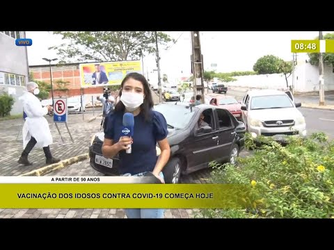 Registro ao vivo da vacinação dos idosos contra Covid-19 que inicia hoje 09 02 2021