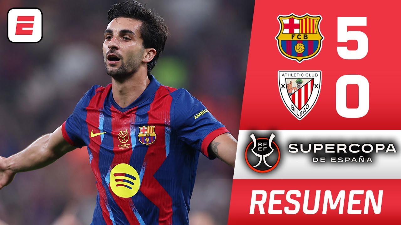 BARCELONA APLASTÓ 5-0 al ATHLETIC CLUB y es FINALISTA. DOBLETE de Raphinha | Supercopa de España