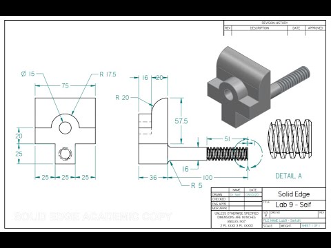 Learning Solid Edge: (Lab 9)
