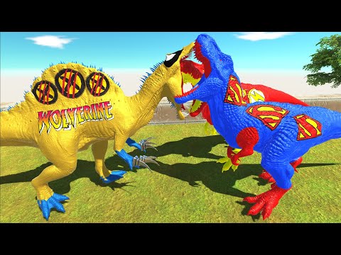 MARVELS WOLVERINE SPINOSAURUS FOREST DEATH RUN - Animal Revolt Battle Simulator