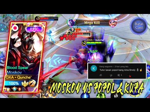 TOP GLOBAL MOSKOV VS POPOL & KUPA !! GAMEPLAY MOSKOV GOLD LANE DAN BUILD MOSKOV TERSAKIT SEASON 23
