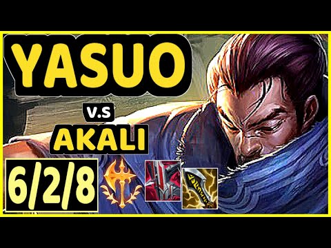 YASUO vs AKALI - 6/2/8 KDA MID GAMEPLAY - EUW Ranked MASTER
