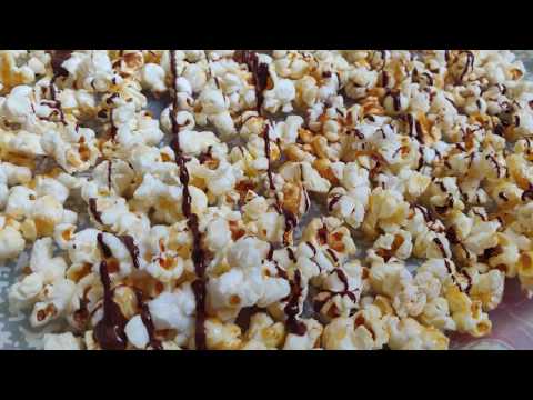 Caramel Popcorn with Chocolate drizzle | Easy Caramel Popcorn | Popcorn Recipe.