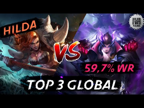 Hilda Vs Yu Zhong  .. Hard Gameplay - Top 3 Global Hilda (Vander Decken) GamePlay - Mobile Legends