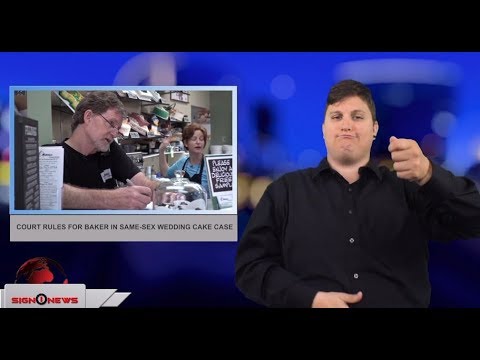 Court rules for baker in same-sex wedding cake case (ASL - 6.4.18)