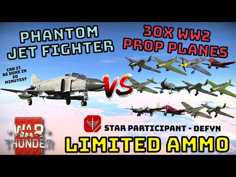 PHANTOM VS 30x WW2 PROP PLANES - Limited Ammo + 20 minutes - WAR THUNDER