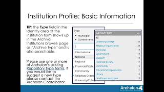 2023 - Section 2: Institution Profile - Getting Started with Archeion for AAO Institutional Members