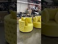 Diamond tufted round swivel chairs