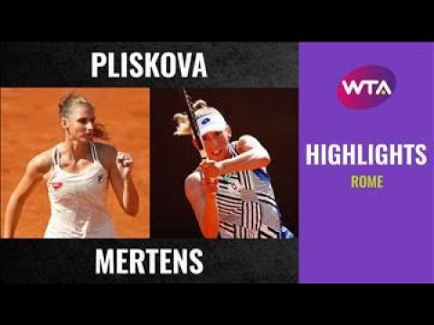 Теннис Karolina Pliskova vs. Elise Mertens | 2020 Rome Quarterfinal | WTA Highlights