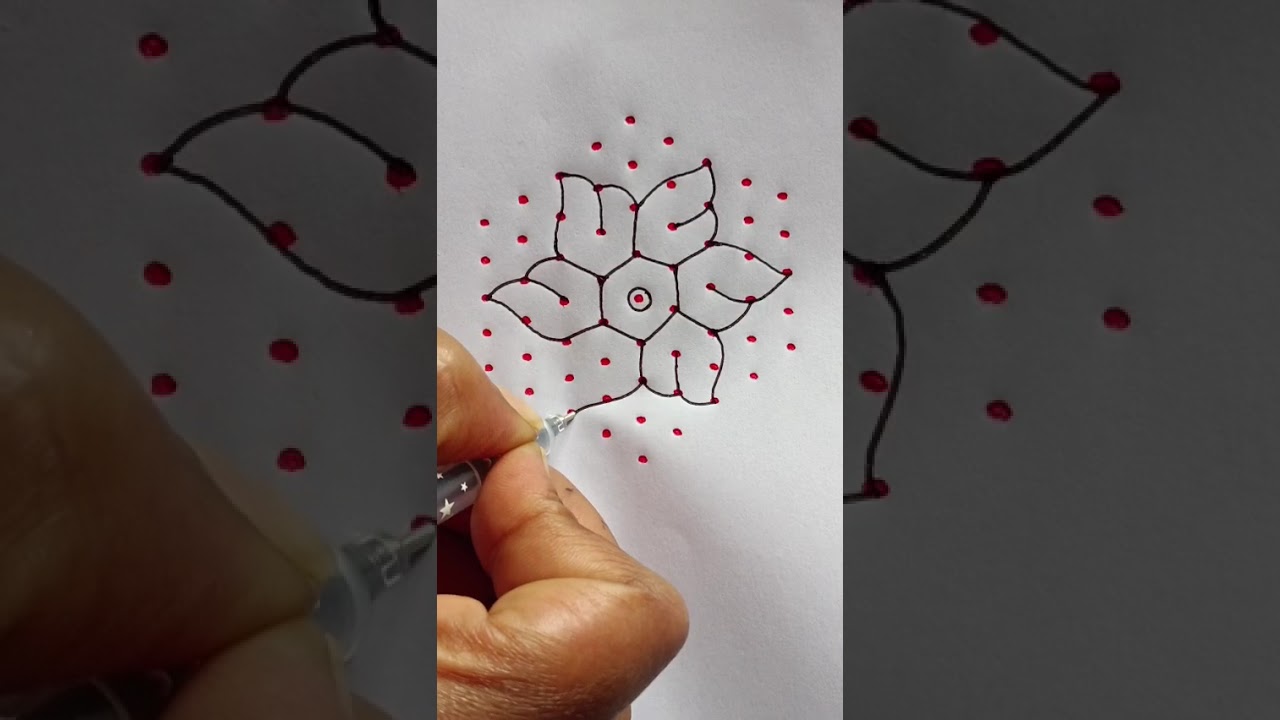 Cute Kolam Design with 9x5 Dots