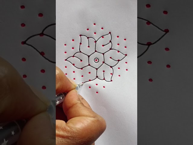 Cute Kolam Design with 9x5 Dots