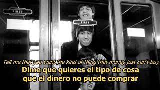 Can&#39;t buy me love - The Beatles (LYRICS/LETRA) [Original]