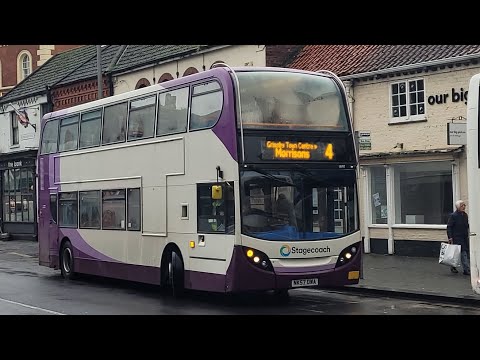 Stagecoach Grimsby Cleethorpes ex Skegness 19197 leaving Grimsby town on a 4 to Laceby