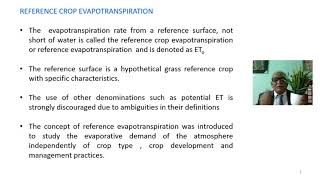 Concepts Of Evapotranspiration (Basic 1)