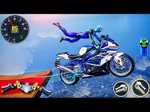 Superhero Bike Racing Tracks Simulator 3D - Bike Motocross Impossible Driving - Android GamePlay #2