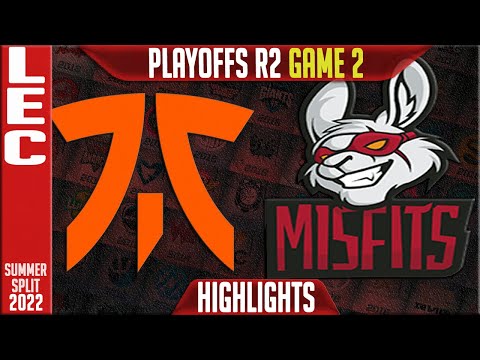 FNC vs MSF Highlights Game 2 | Playoffs Lower Round 2 LEC Summer 2022 | Misfits Gaming vs Fnatic G2