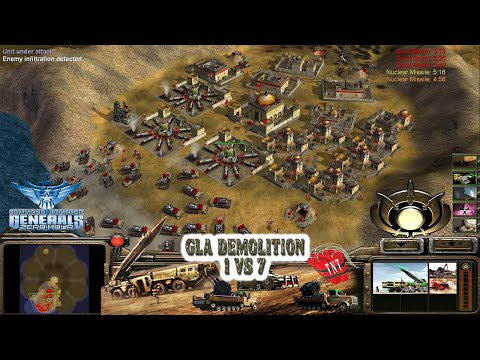 Command Conquer & Generals Zero Hour - Gla Demolition General 1 vs 7 HARD Generals Gameplay ZH P9