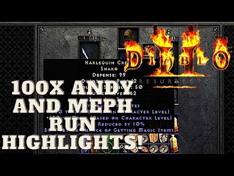 D2R - 100x Hell Andariel and Mephisto MF Loot Highlights