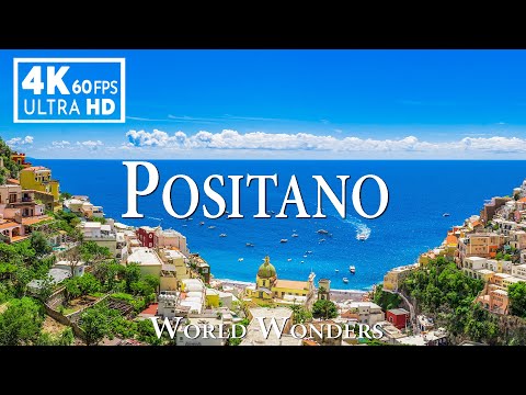 FLYING OVER POSITANO (4K UHD) - Relaxing Music With Beautiful Scenery Nature - 4K Video Ultra HD
