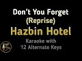 Hazbin Hotel Don T You Forget Reprise Karaoke Instrumental Lower Higher Female Original Key