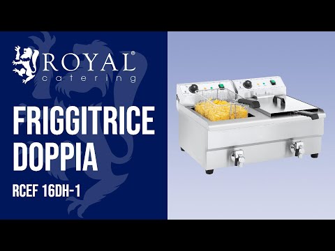 Video - Friggitrice elettrica doppia - 2 x 16 litri con rubinetto di scarico