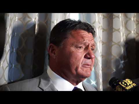 Video: LSU's Ed Orgeron Talks New Quarterback Joe Burrow At SEC Media Days
