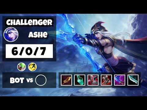 Ashe Gameplay Challenger Replay S11 - 11.16 Bot Lane (6/0/7) - EU