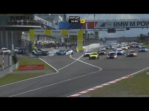 ADAC TCR Germany 2017. Race 2 Nürburgring. Dino Calcum Start Huge Crash