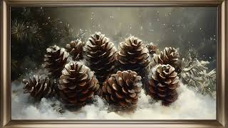 Pinecone Painting To Decorate Your TV Screen | Christmas Art For TV 🌟📺