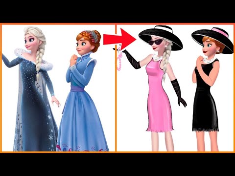 Frozen: Elsa and Anna Dress Up - Disney Drawing Art