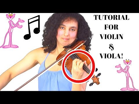 How To Play Pink Panther | Slow Motion Violin & Viola Tutorial With Color Coded Strings