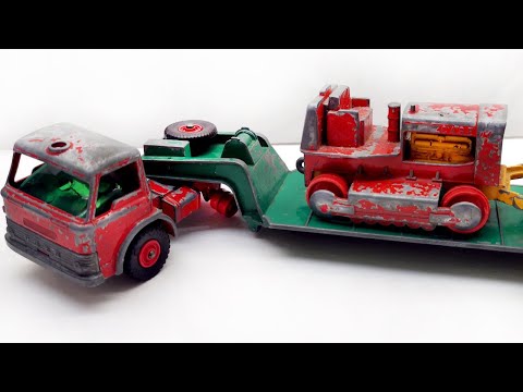Matchbox restoration Low Loader with Case Bulldozer King Size No K 17. Part 1, pre-production model