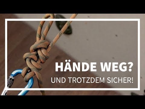 Sicherungsgeräte sicher abbinden | Einfach Klettern