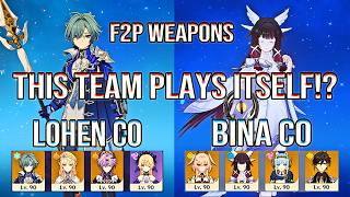 🔥Lohen & Bina's AFK Team with F2P Weapons! | Spiral Abyss 12 | Genshin Impact