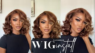 Honey Blonde Highlight Bouncy Bob Frontal Wig ft LUVME HAIR