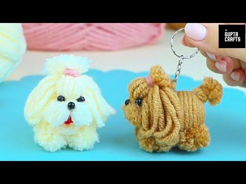 The cutest Dog easy making / how to make a pom pom dog / amazing woolen dog ..