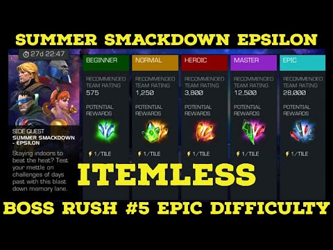 SUMMER SMACKDOWN EPSILON EPIC BOSS RUSH 5 | MARVEL CONTEST OF CHAMPIONS |